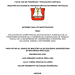 APLICACIÓN DE COMPETENCIAS DIGITALES EN EL EJERCICIO DE LA PROFESIÓN DOCENTE DE LA CARRERA DE LICENCIATURA EN TRABAJO SOCIAL DE LA UNIVERSIDAD DR. ANDRÉS BELLO REGIONAL SAN SALVADOR. (ENERO A SEPTIEMBRE 2025).
