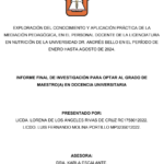 EXPLORACIÓN DEL CONOCIMIENTO Y APLICACIÓN PRÁCTICA DE LA MEDIACIÓN PEDAGÓGICA, EN EL PERSONAL DOCENTE DE LA LICENCIATURA EN NUTRICIÓN DE LA UNIVERSIDAD DR. ANDRÉS BELLO EN EL PERÍODO DE ENERO HASTA AGOSTO DE 2024.