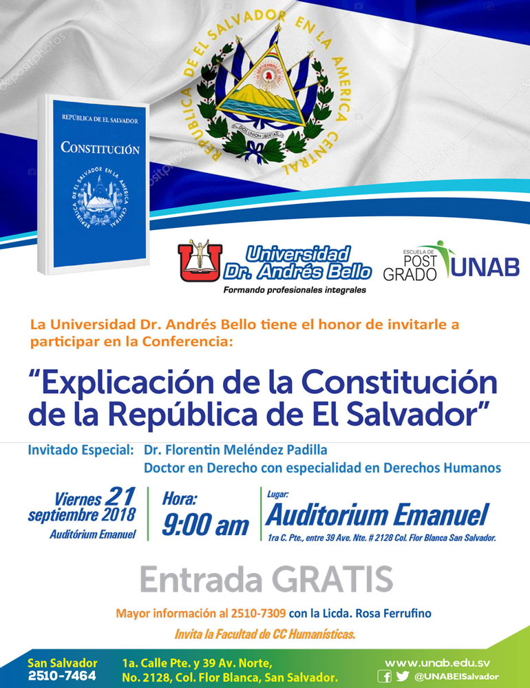 Conferencia Explicación de la Constitución de El Salvador Conferencia Explicación de la Constitución de El Salvador