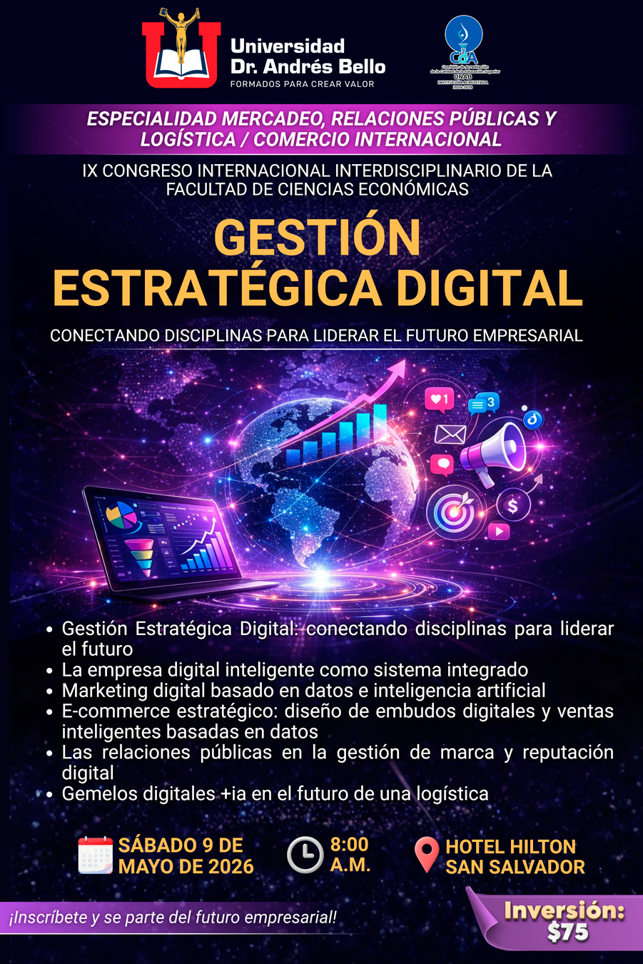 IX Congreso Internacional Interdisciplinario de la Facultad de Ciencias Económicas | Especialidad Mercadeo, Relaciones Públicas y Logística / Comercio Internacional