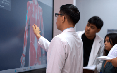 Laboratorio de anatomía y microanatomía con modelos anatómicos y modelos de cerebros