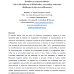 Las reformas universitarias en El Salvador, apuntes conclusos y desafíos en el nuevo milenio