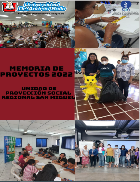Memoria de Proyectos y Actividades de Proyección Social, San Miguel, 2022.