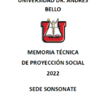 Memoria de Proyectos y Actividades de Proyección Social, Sonsonate, 2022.